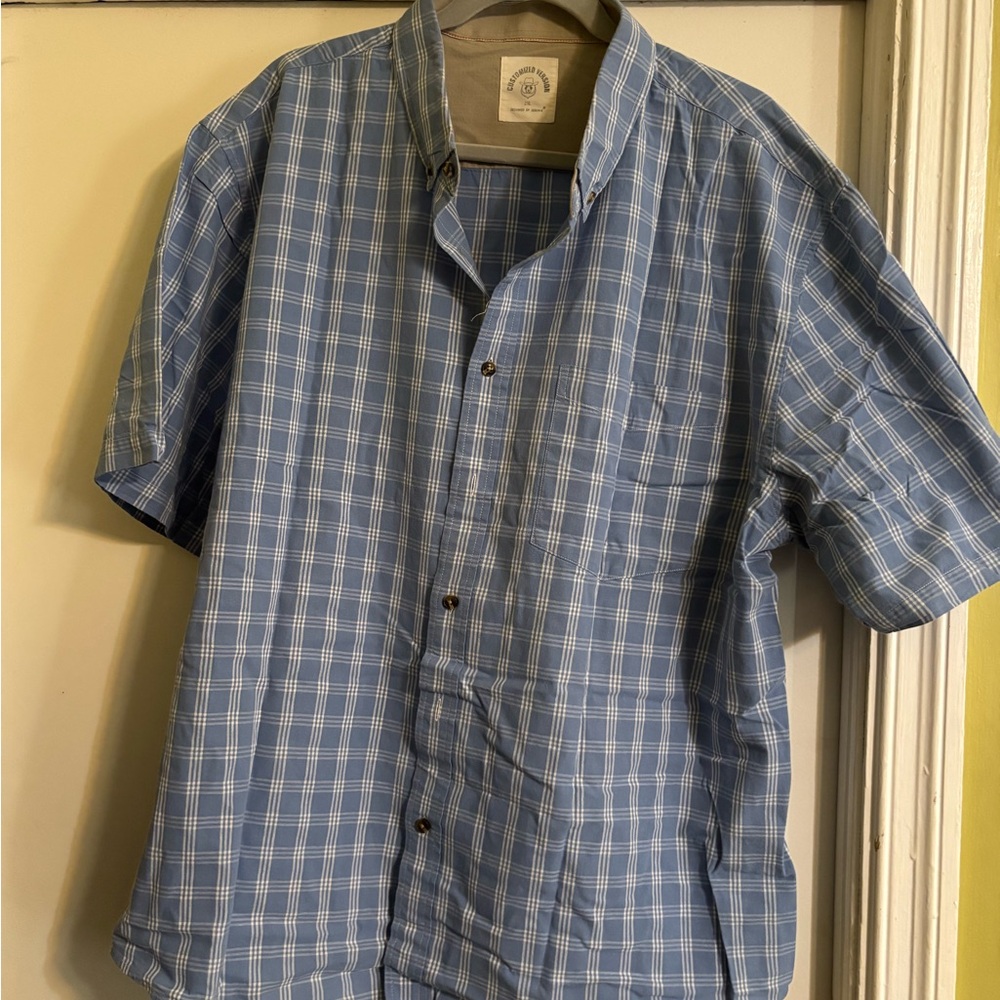 Casual Blue Checkered Men's Shirt